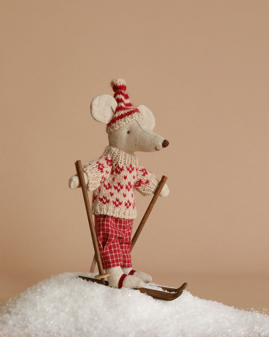 Maileg Winter Ski Mouse Mom - Red