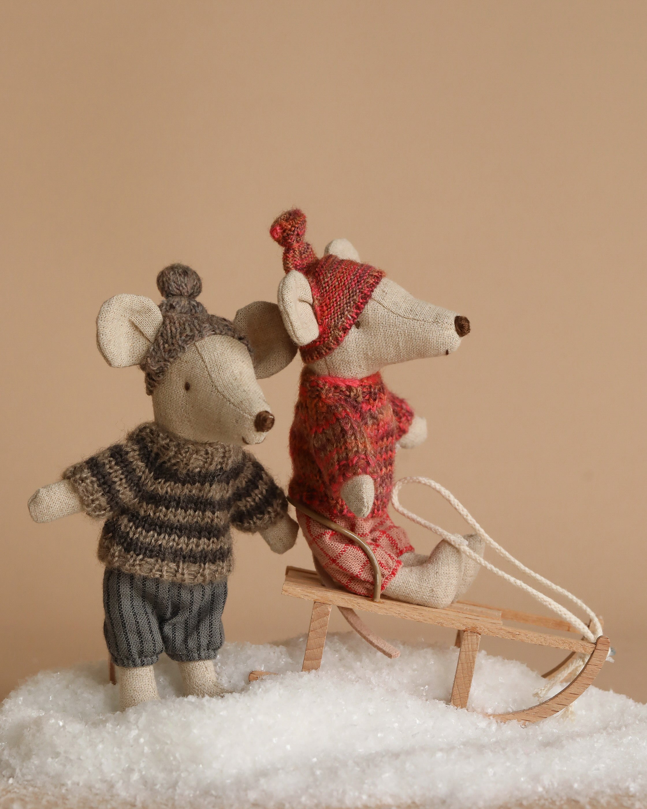 Maileg Winter Ski Mouse Big Sister - Rose