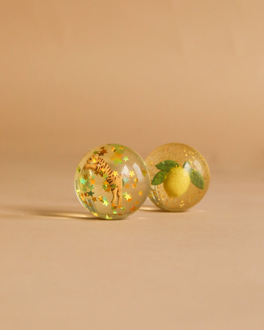 Konges Sloejd Glitter Bouncing Ball Set - Lemon & Tiger