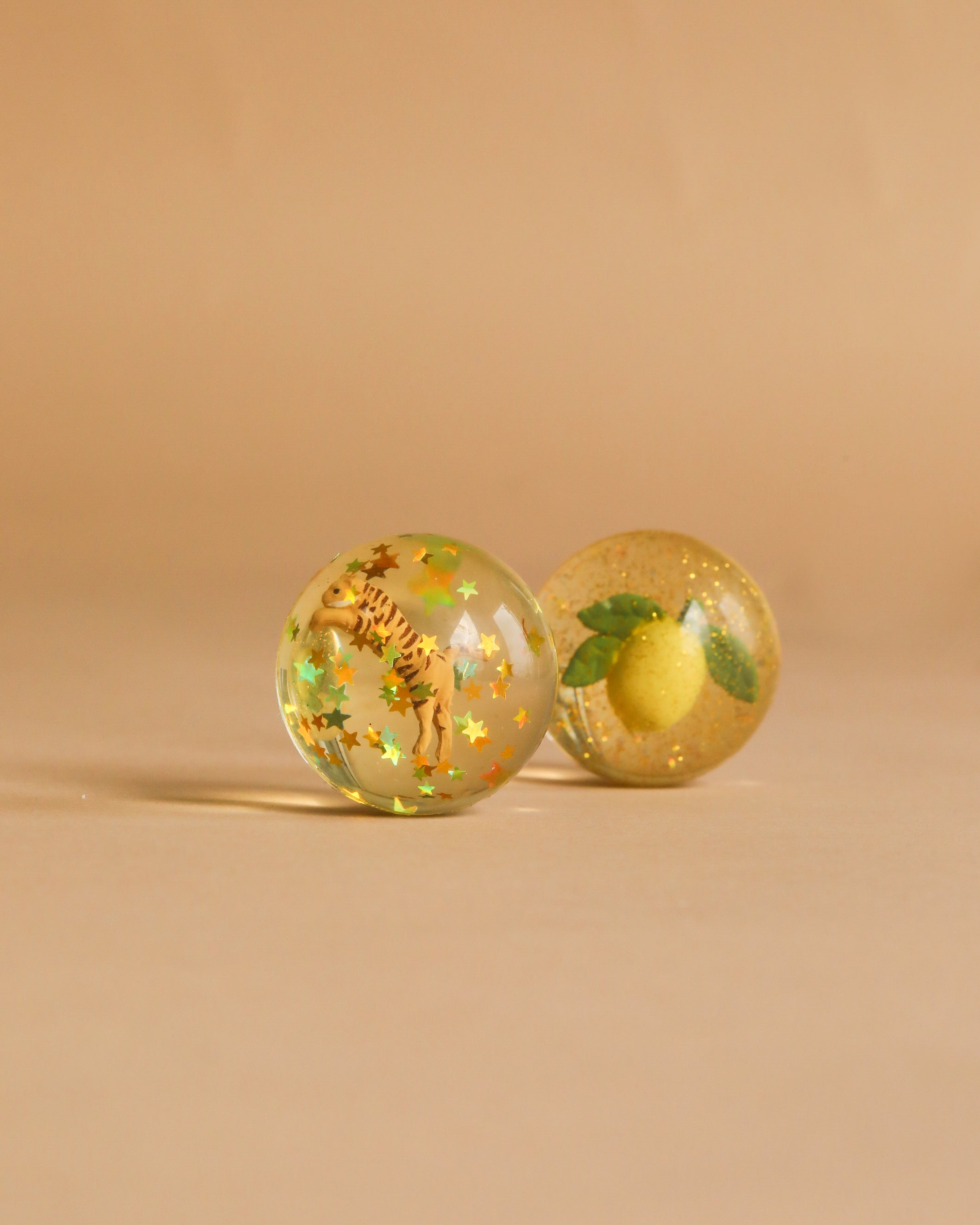 Konges Sloejd Glitter Bouncing Ball Set - Lemon & Tiger