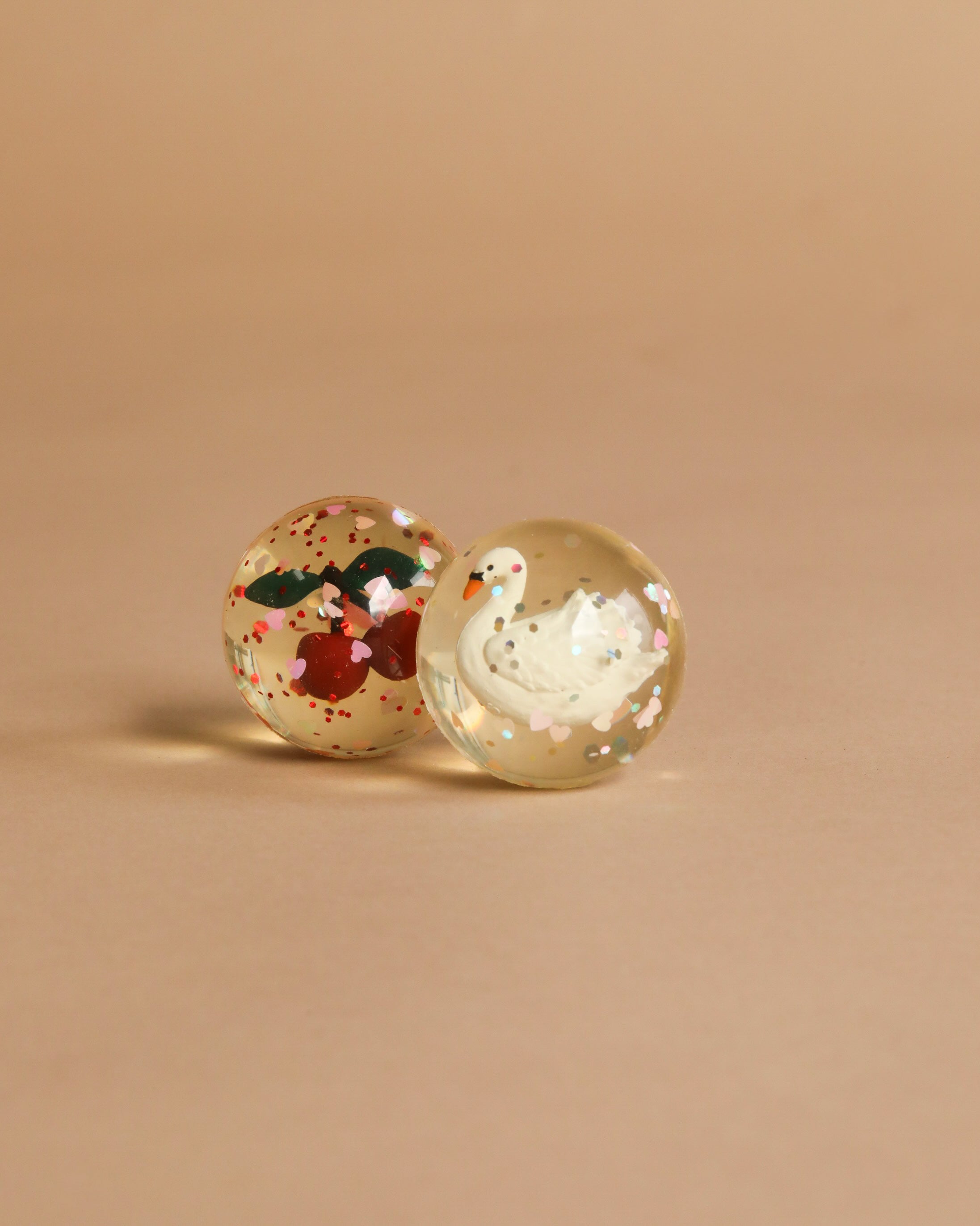 Konges Sloejd Glitter Bouncing Ball Set - Cherry & Swan