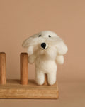 Felt Finger Puppet: Maltese Dog