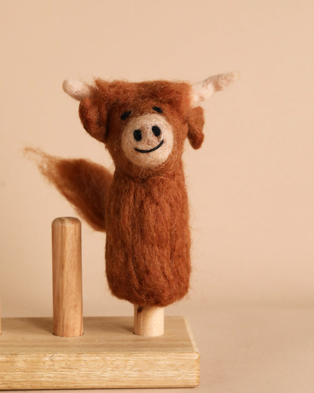 Felt Finger Puppet: Highland Cow