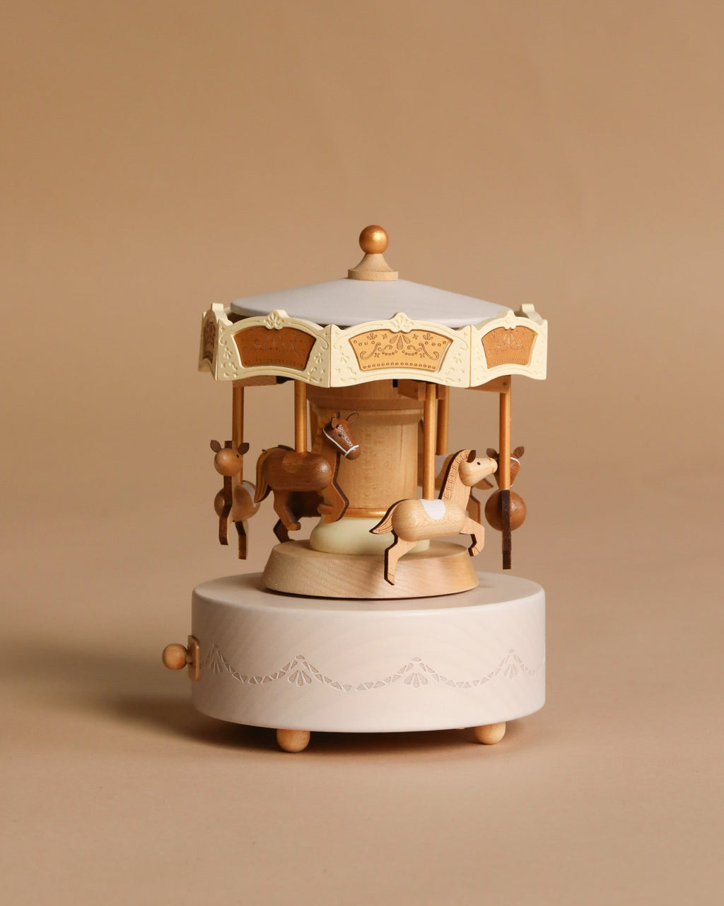 Wooden Carousel Music Box