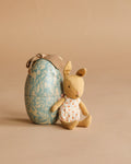Maileg Easter Egg with Micro Rabbit, Small - Dusty Blue (With Magnetic Hands)