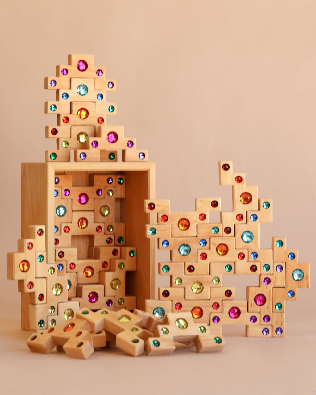 Bauspiel Colored Stair Blocks - 40 Piece