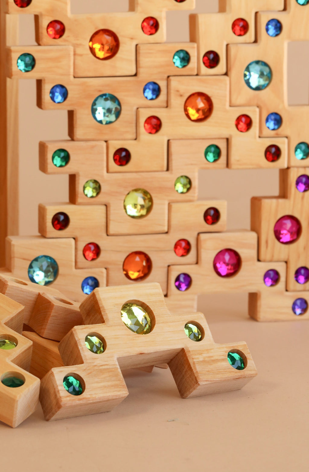 Bauspiel Colored Stair Blocks - 40 Piece