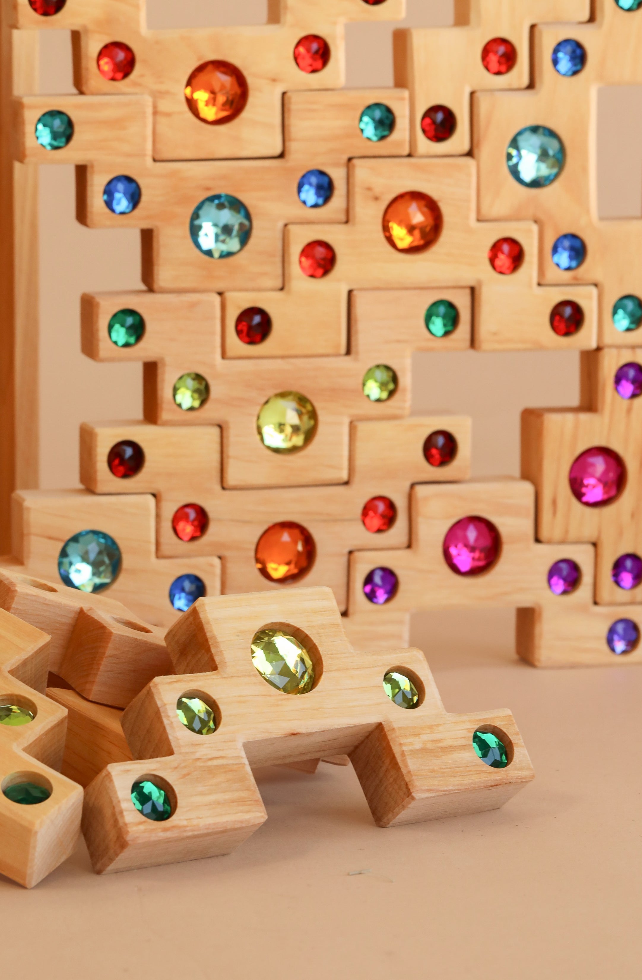 Bauspiel Colored Stair Blocks - 40 Piece