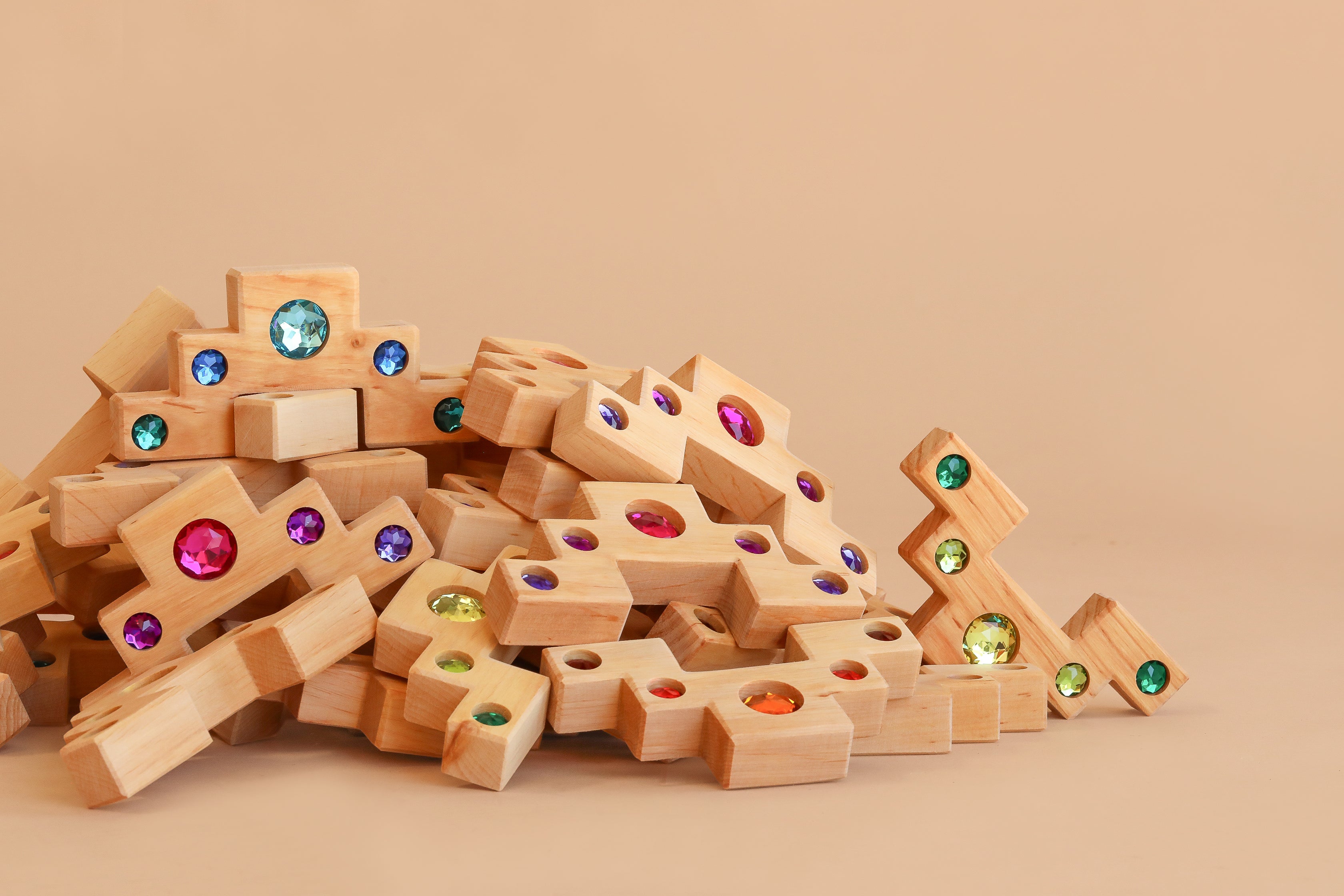 Bauspiel Colored Stair Blocks - 40 Piece