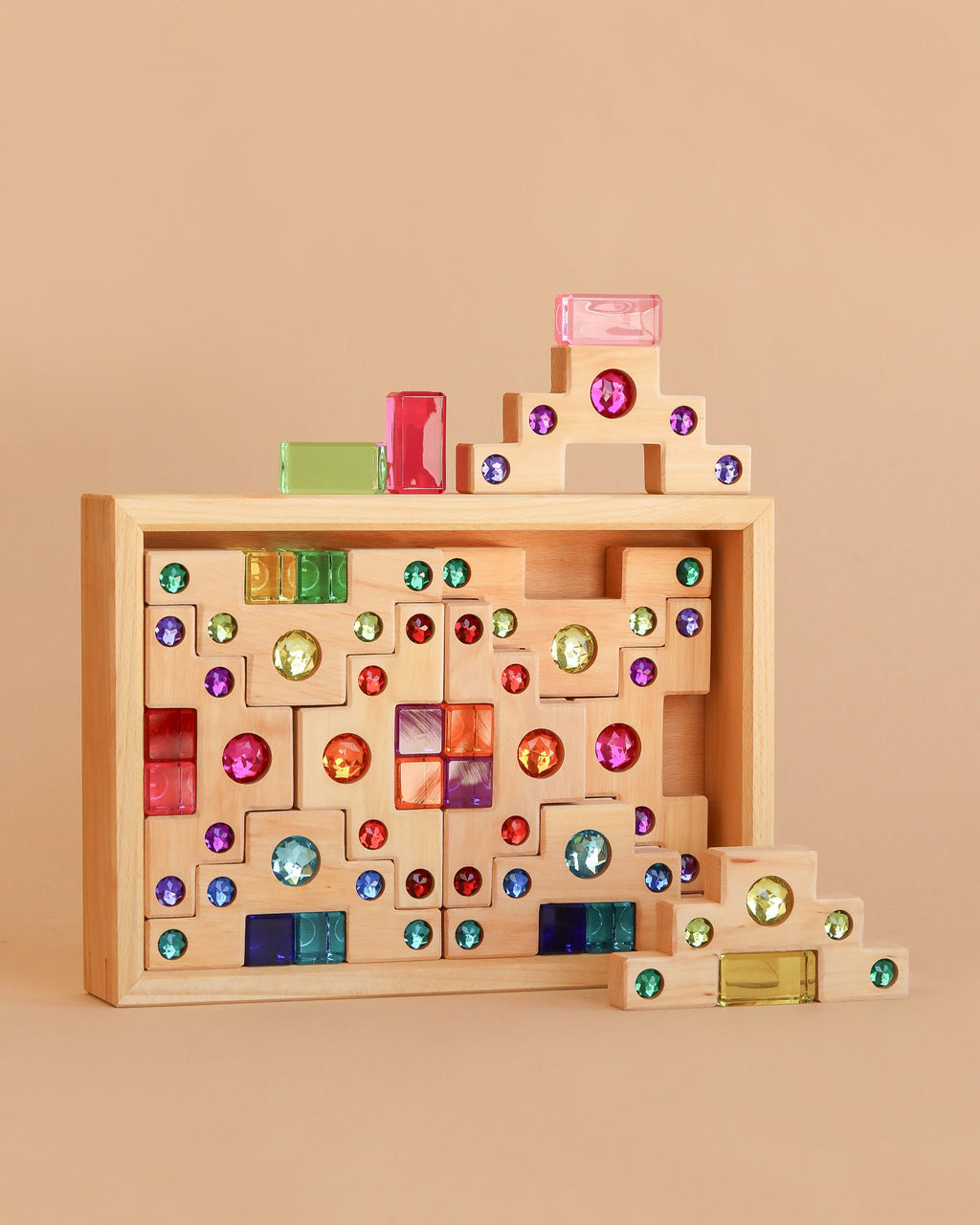 Bauspiel Colored Staircase with Luminous Blocks - 32 Piece