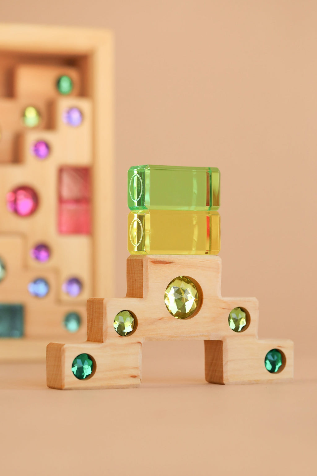 Bauspiel Colored Staircase with Luminous Blocks - 32 Piece