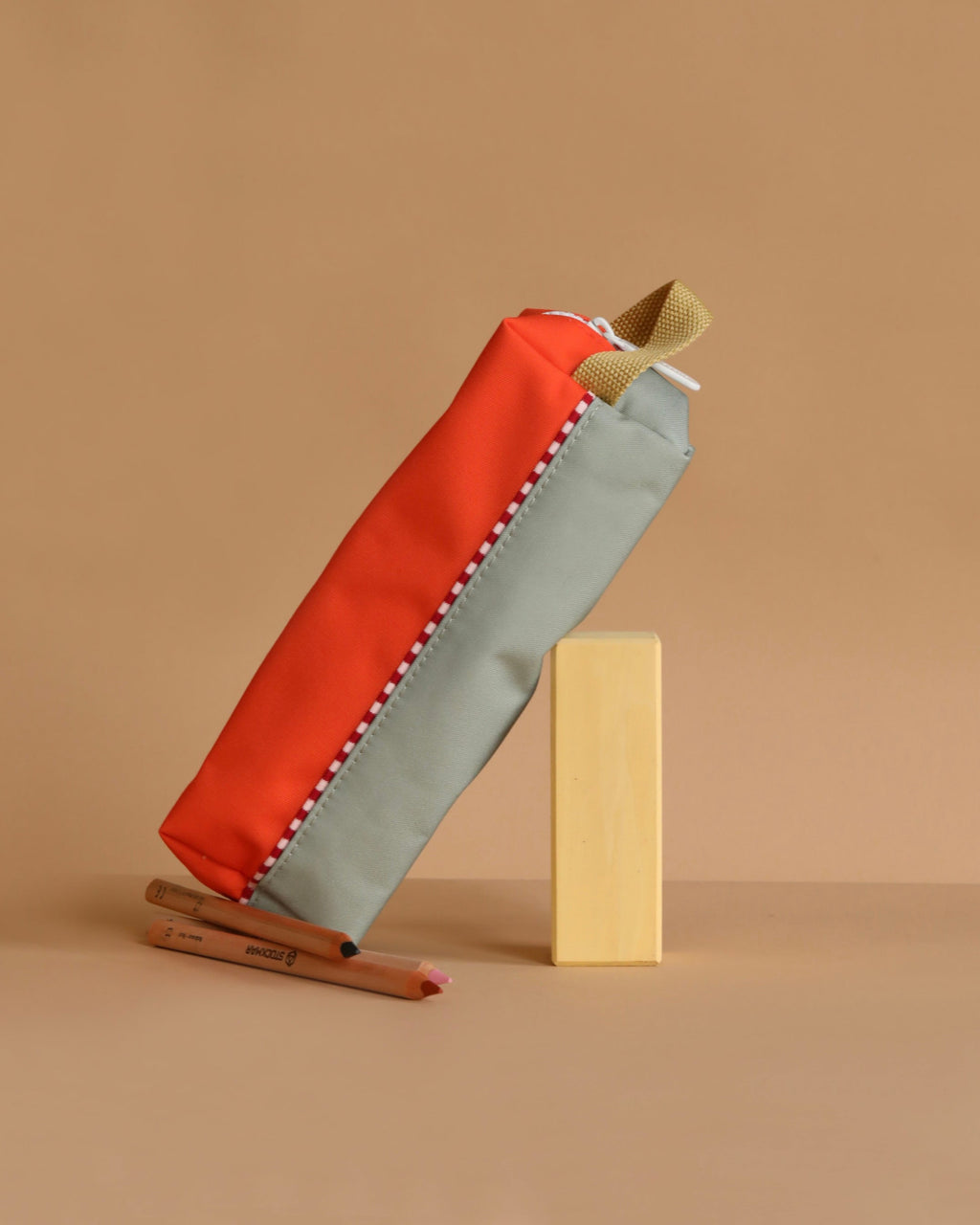 Sticky Lemon Pencil Case | Color Blocking |  Lifebuoy Orange + Shark Grey
