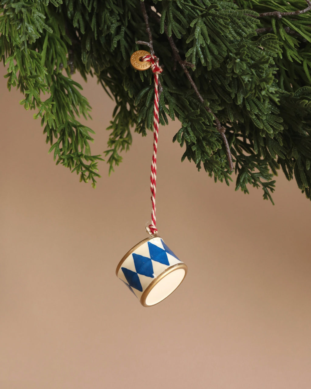 Maileg Metal Ornament - Small Drum, Dark Blue