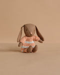 Maileg Bunny, Micro - Brown - Dusty Rose Knitted Suit