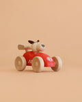 Wooden Race Car Toy with Dog Driver