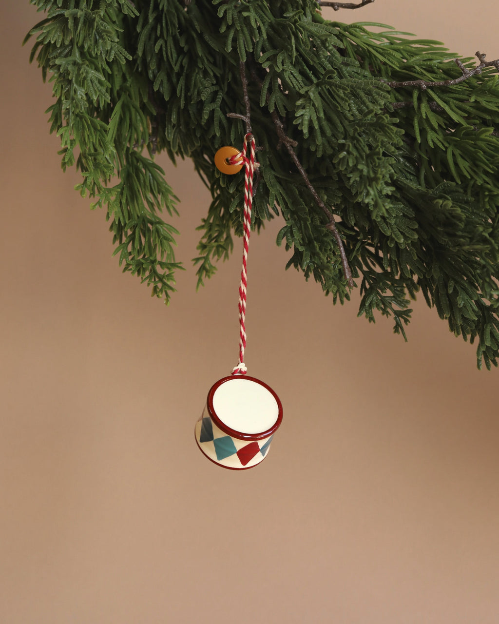 Maileg Metal Ornament - Small Drum, Classic Red