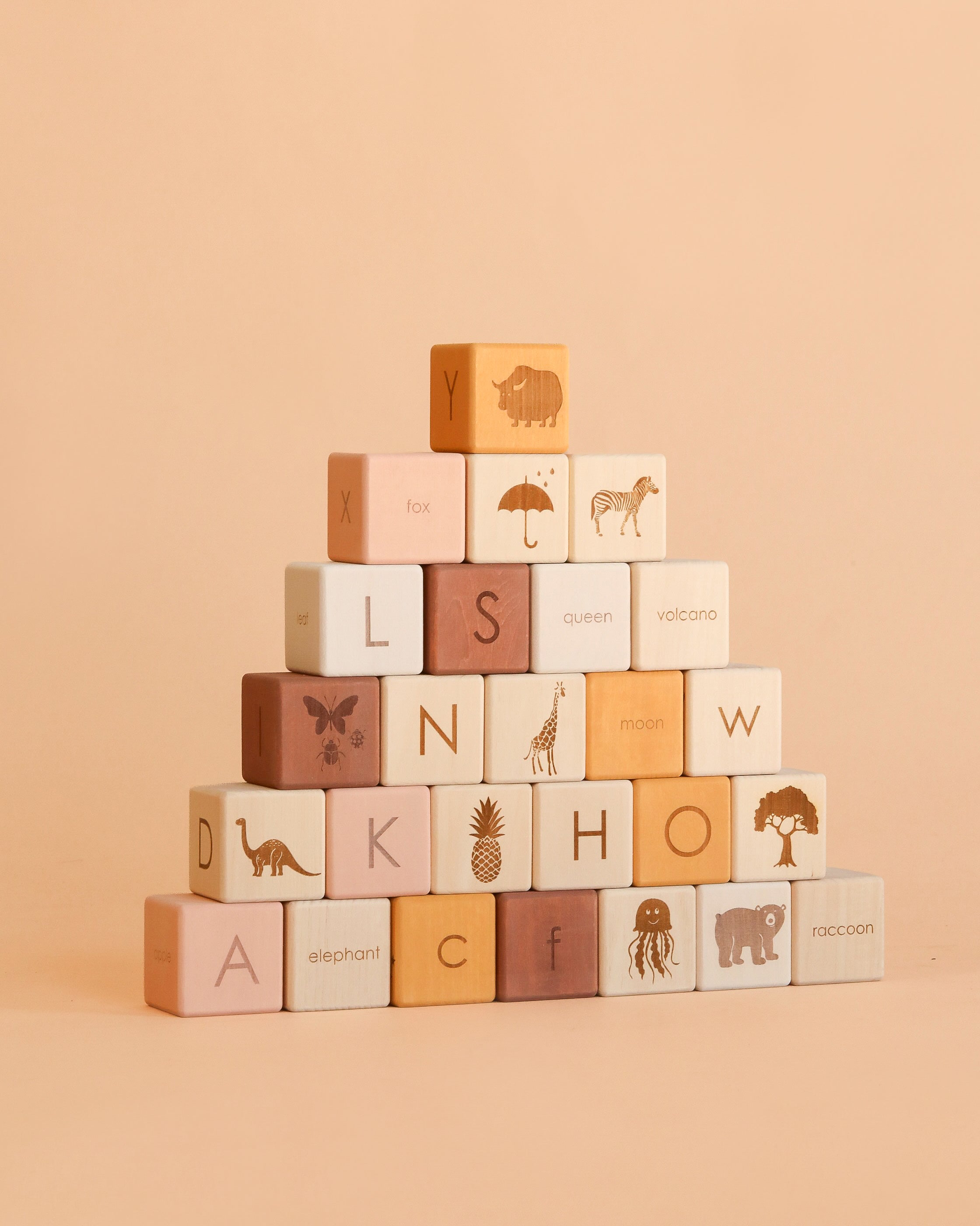 Sabo Concept Alphabet Wooden Blocks - Rose