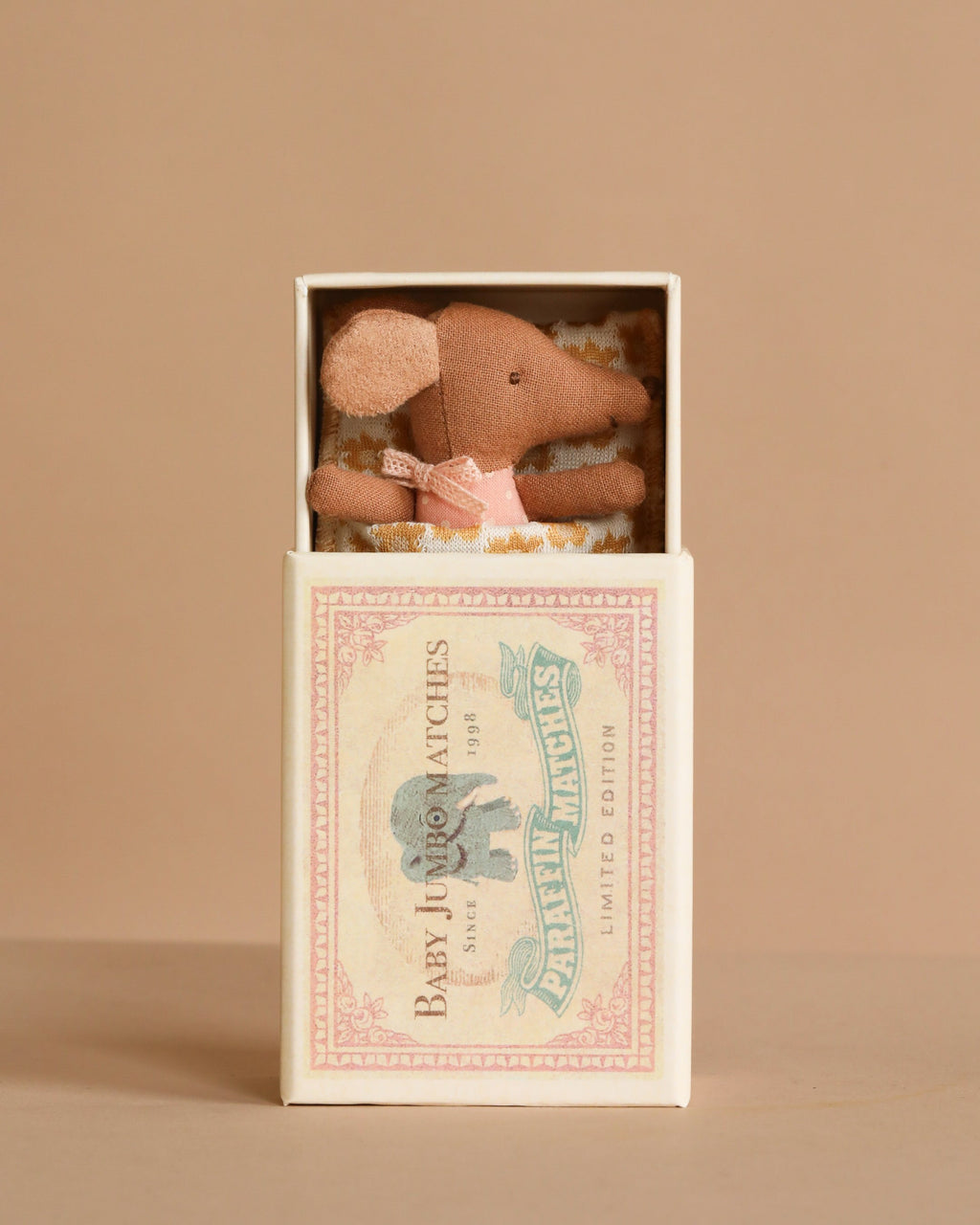 Maileg Sleepy Wakey Baby Mouse in Matchbox - Rose