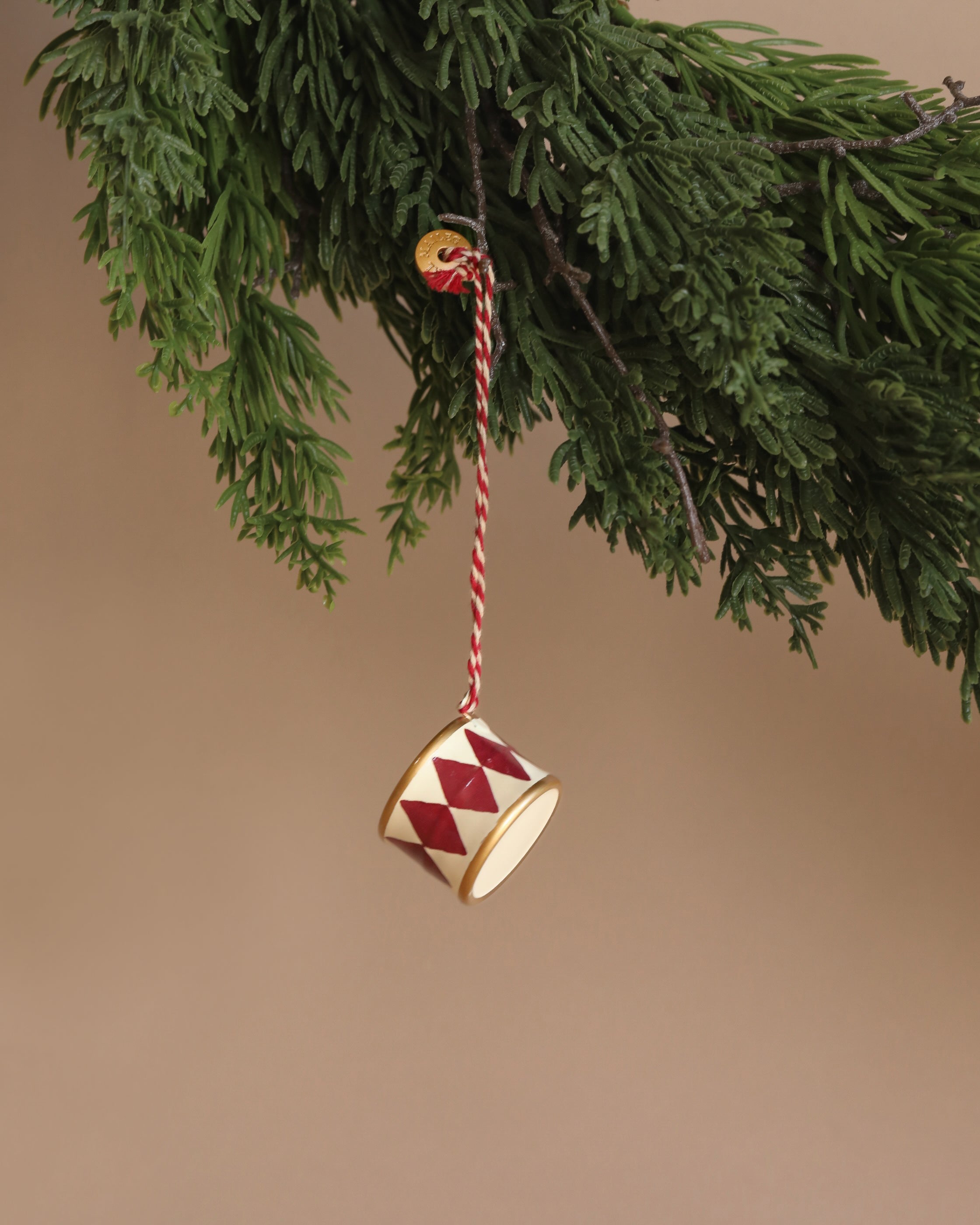 Maileg Metal Ornament - Small Drum, Red