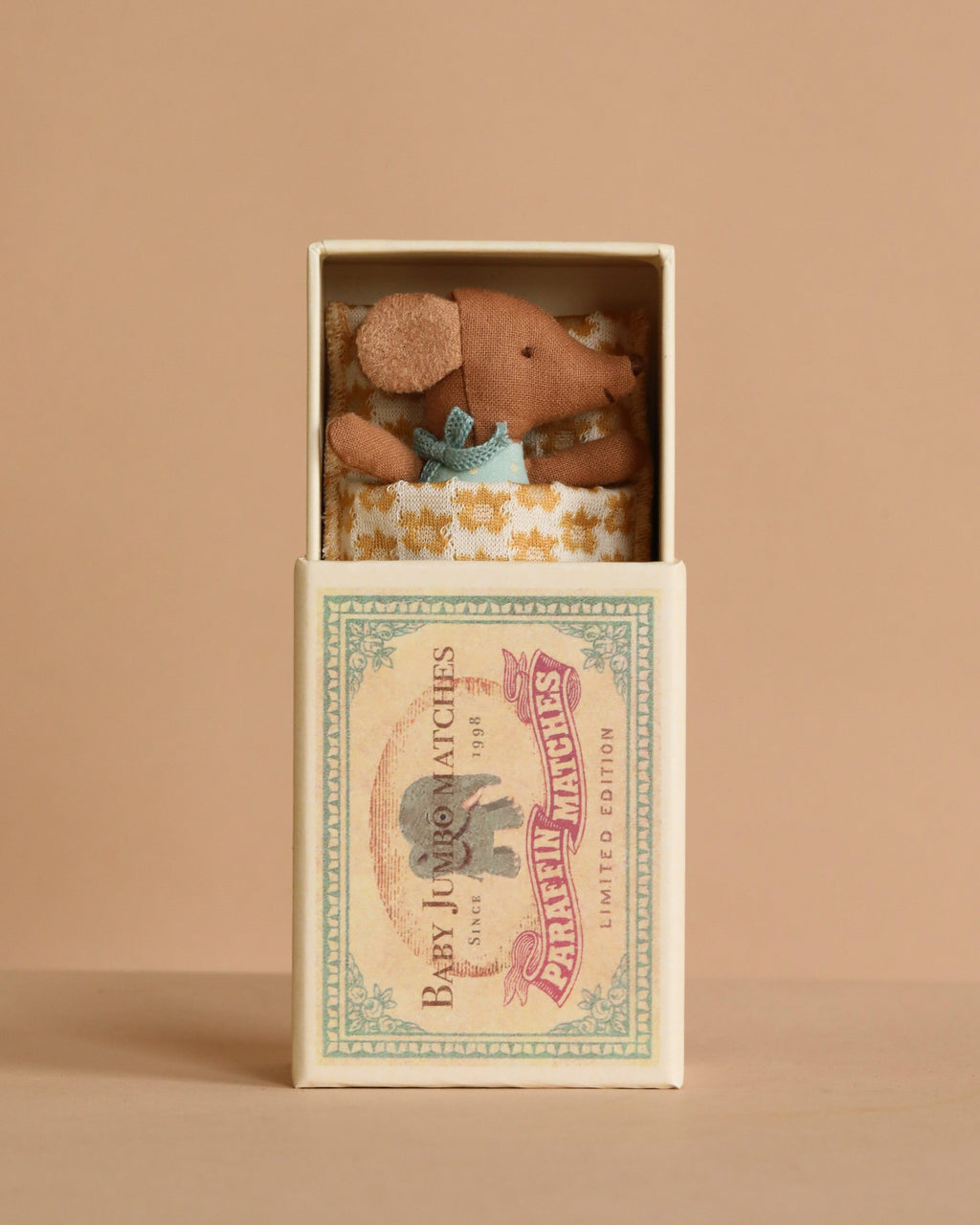 Maileg Sleepy Wakey Baby Mouse in Matchbox - Blue