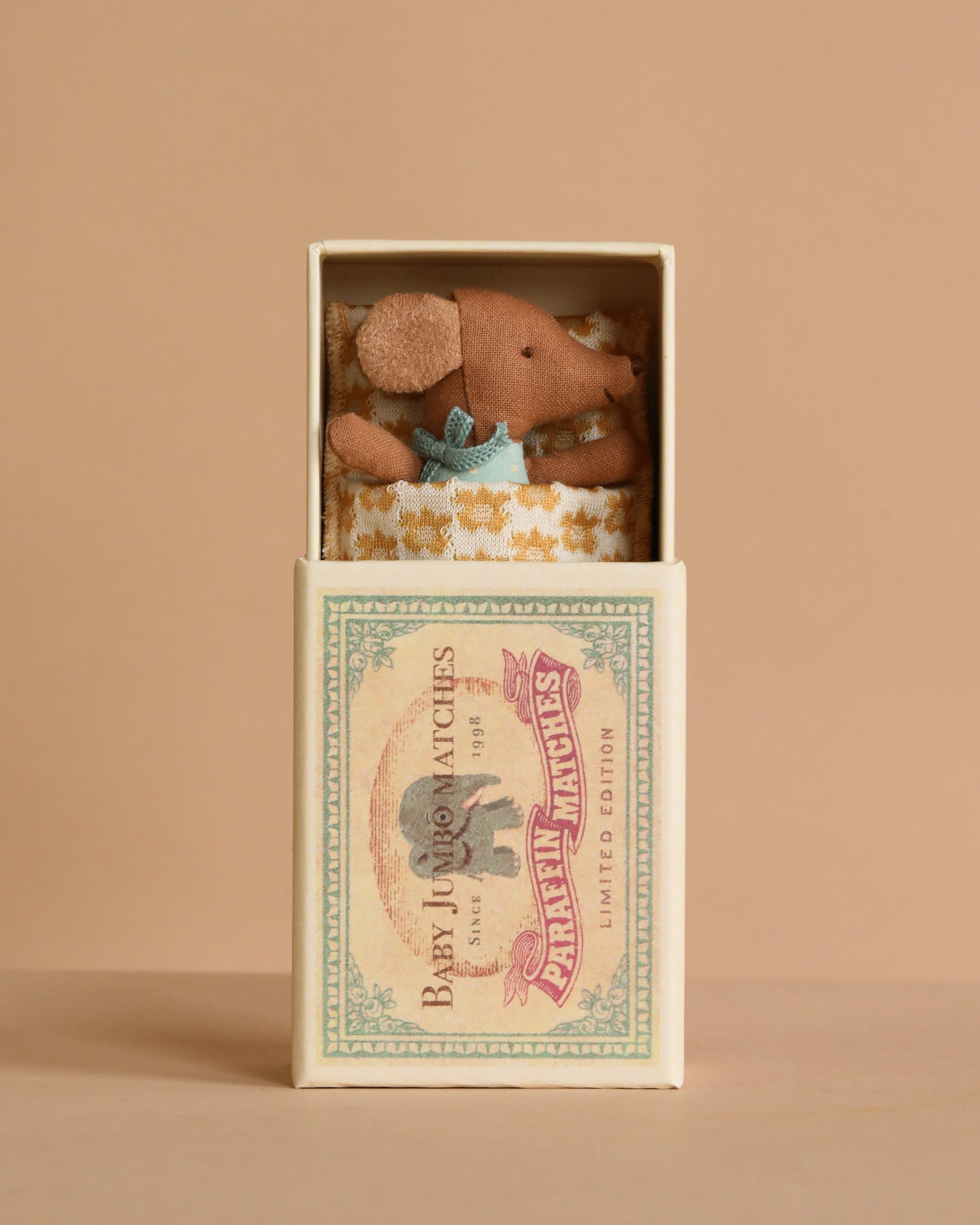 Maileg Sleepy Wakey Baby Mouse in Matchbox - Blue