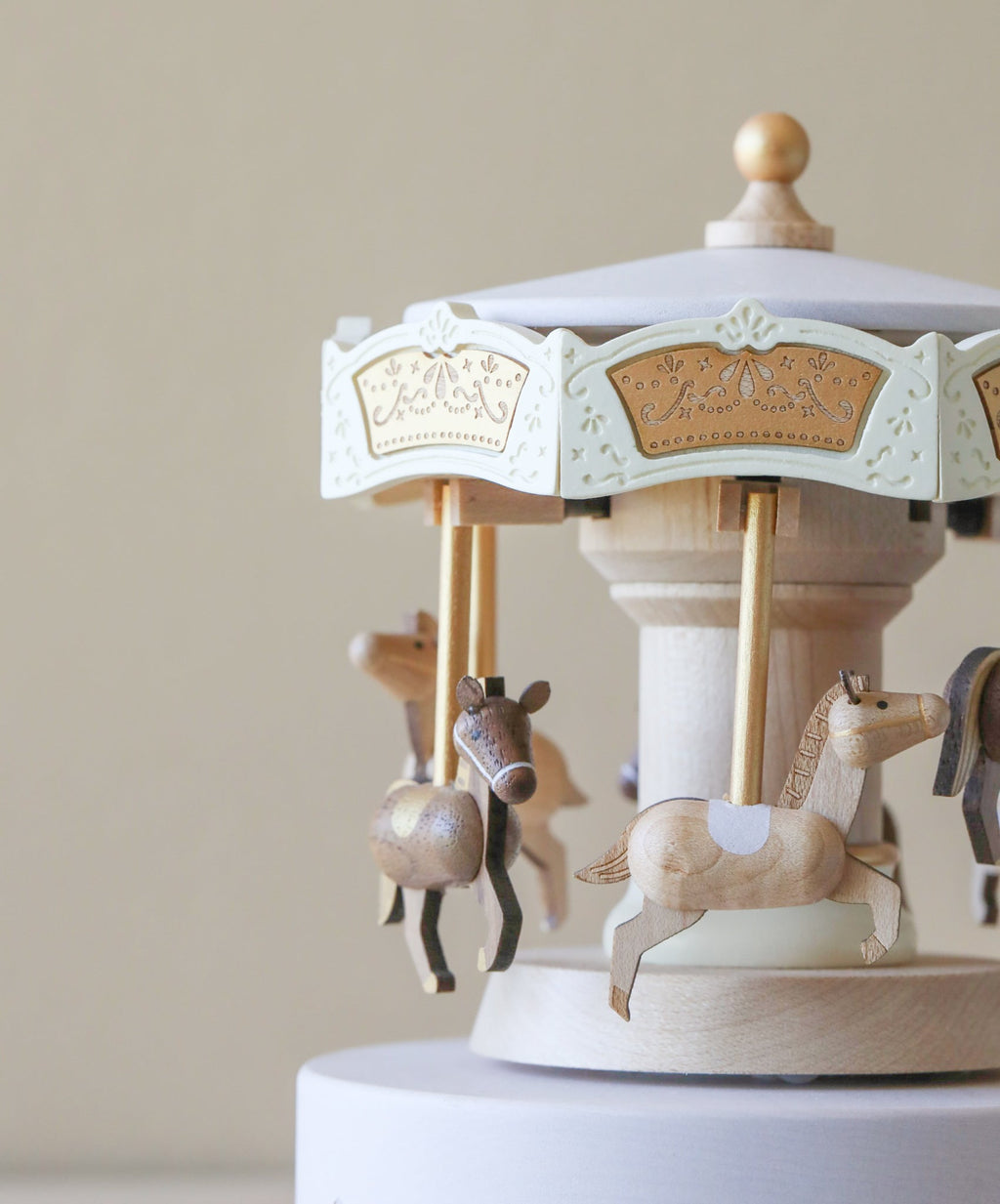 Wooden Carousel Music Box