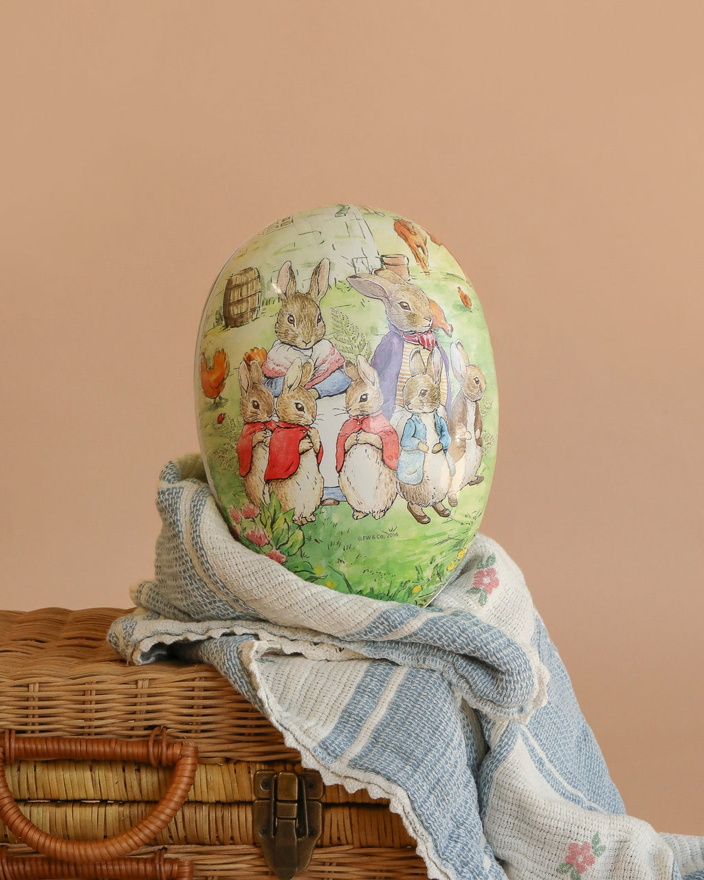 Cardboard Beatrix Potter Egg, Extra Large (Rabbit Family In The Garden)