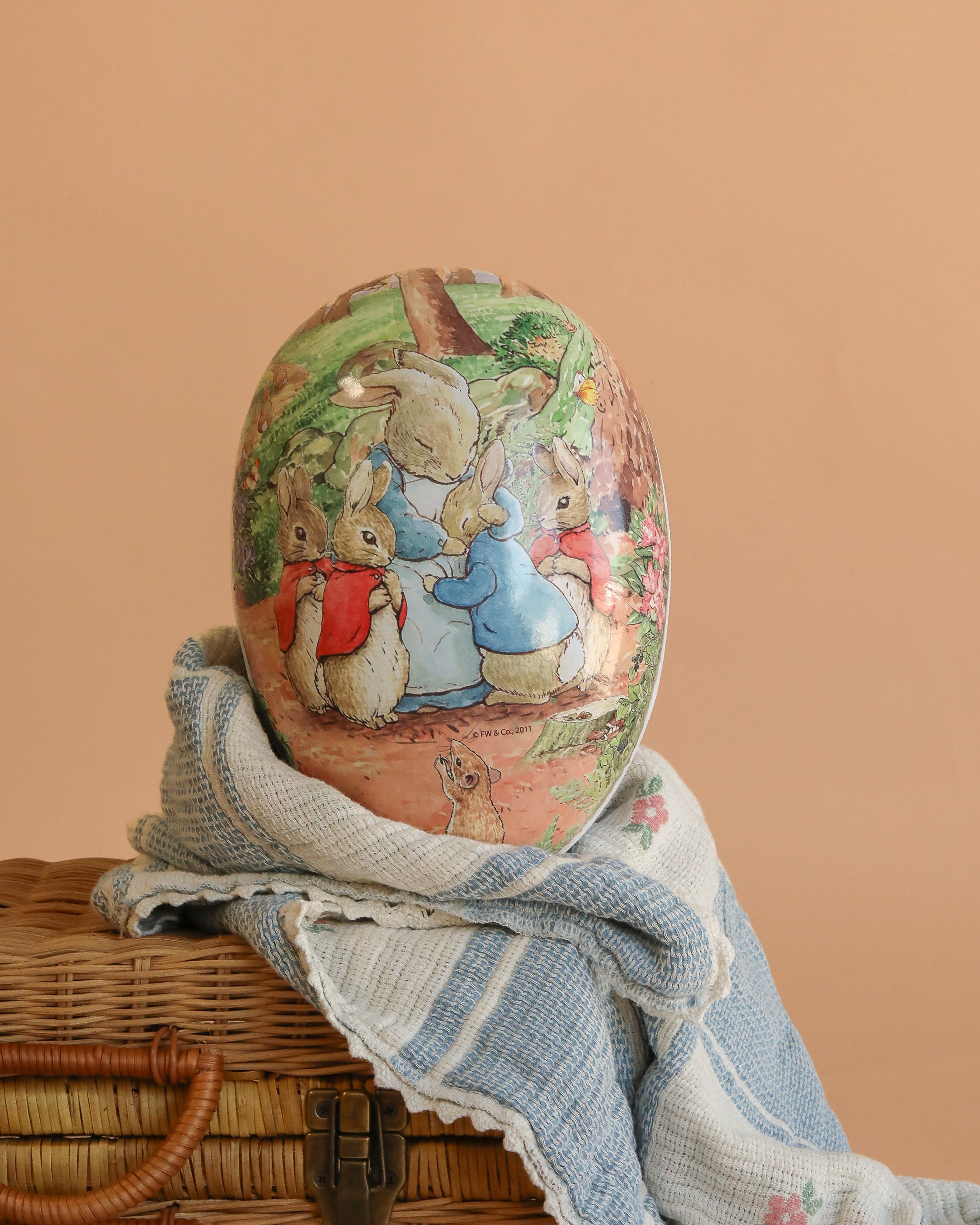 Cardboard Beatrix Potter Egg, Extra Large (Mother Rabbit with Three Baby Rabbits)