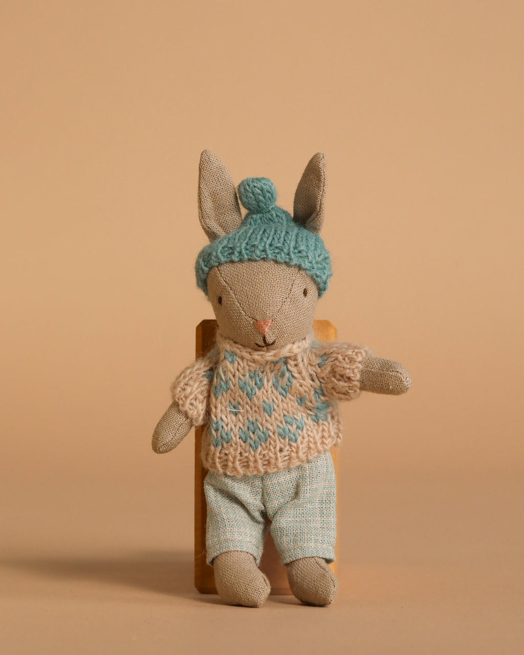 Maileg Winter Rabbit, Micro - Sand - Mint