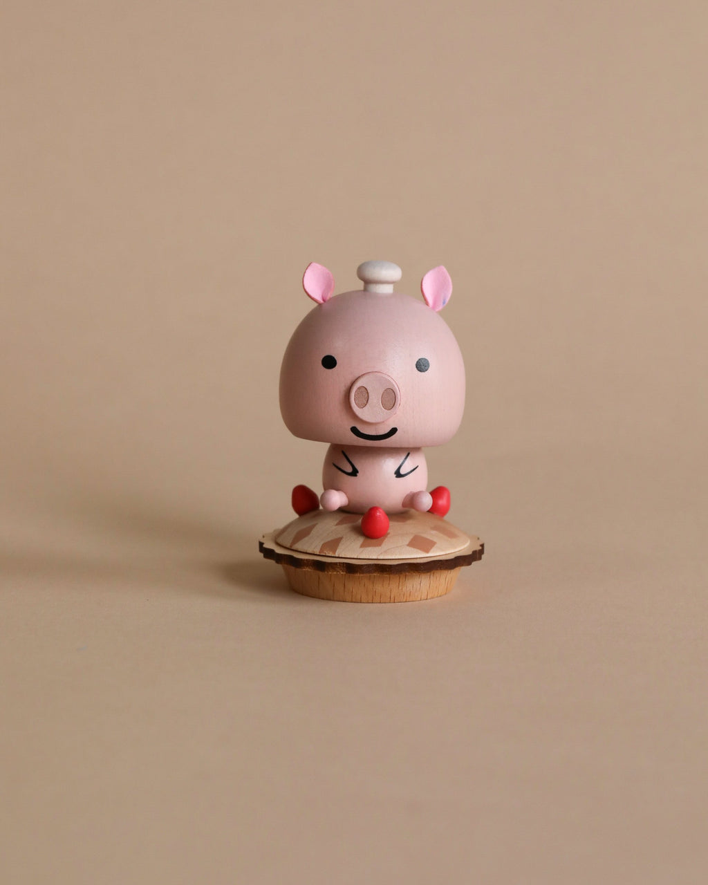 Wooden Pig Bobblehead