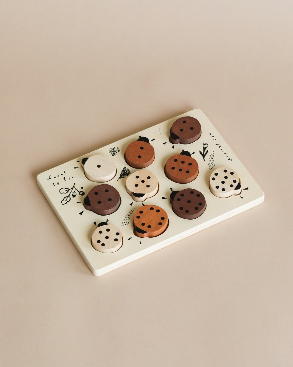 Wooden Tray Puzzle - Count to 10 Ladybugs