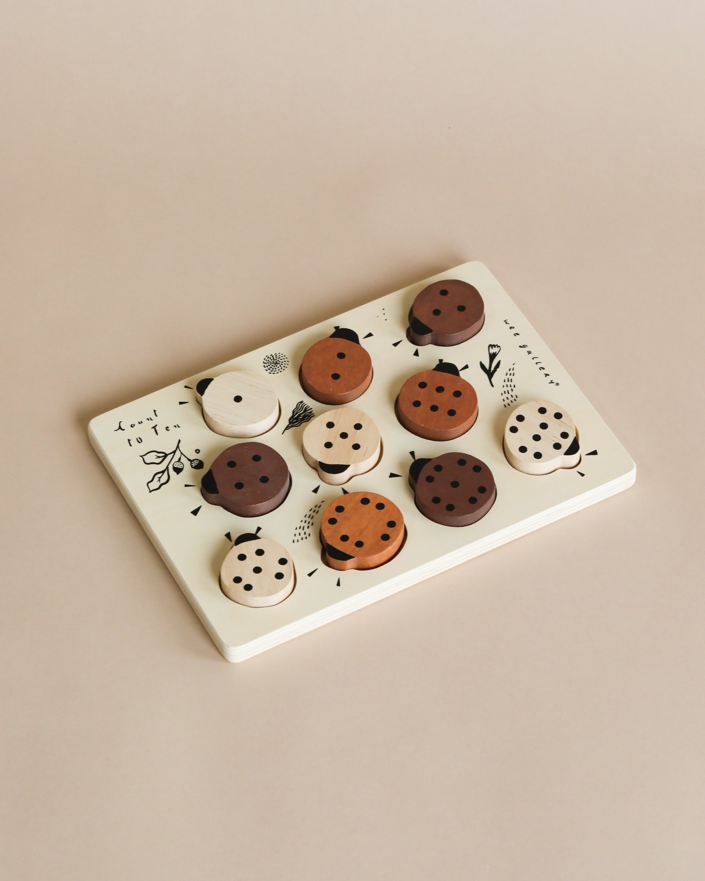Wooden Tray Puzzle - Count to 10 Ladybugs