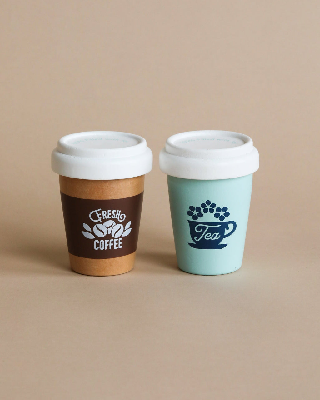 Wooden Coffee And Tea Cups Set