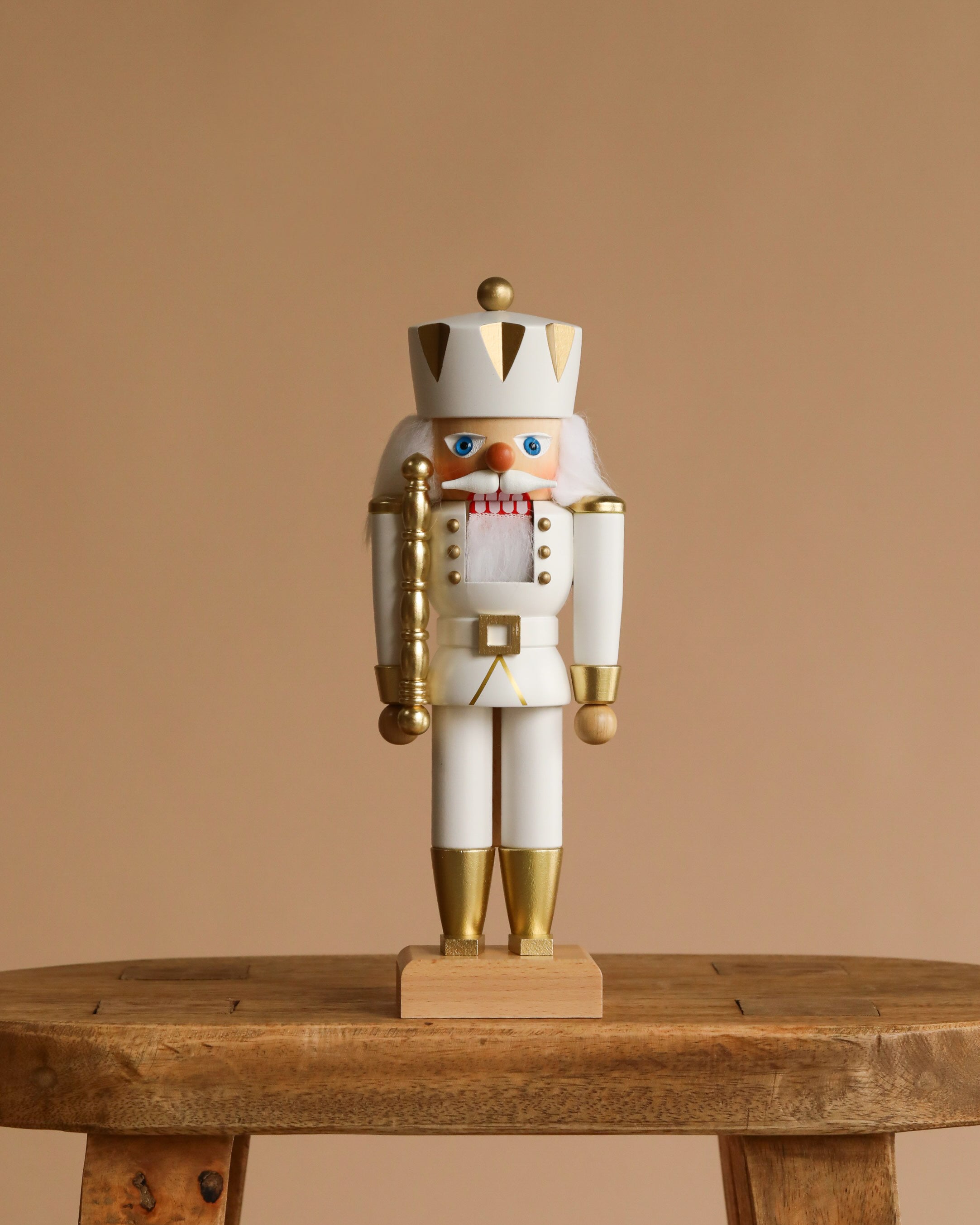 Christian Ulbricht Collectible Wooden Nutcracker - King (White and Gold)