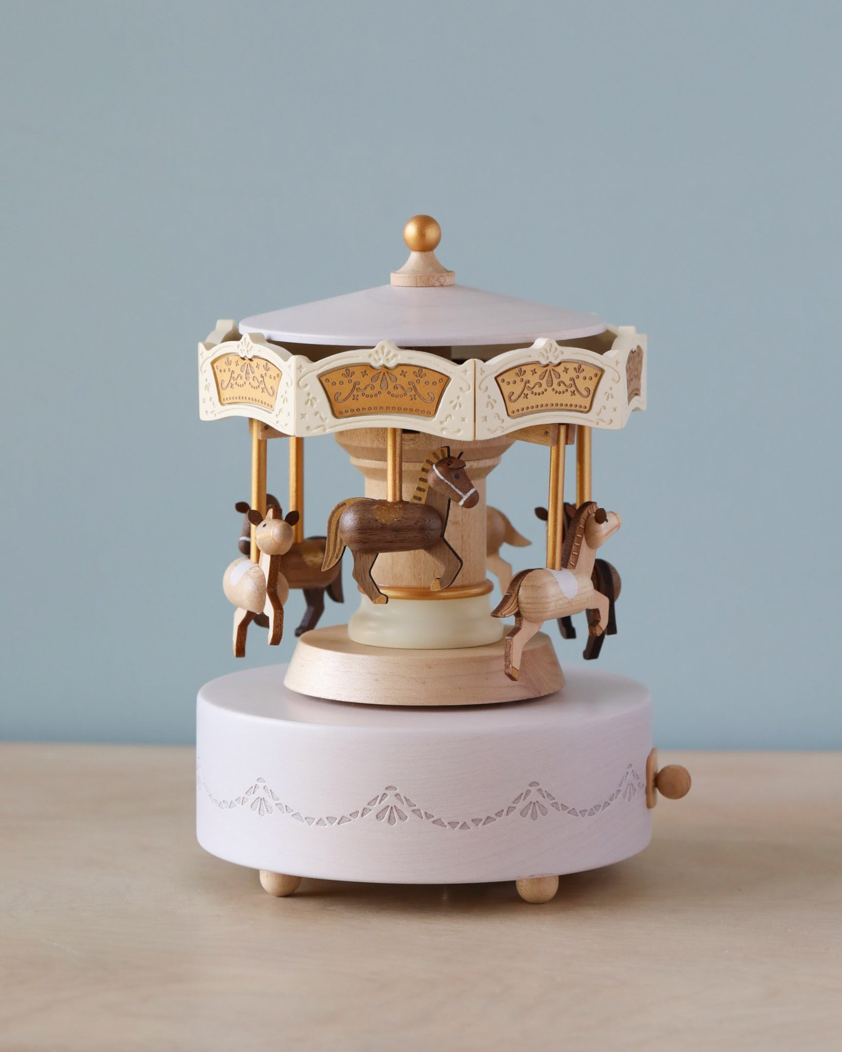 Wooden Carousel Music Box