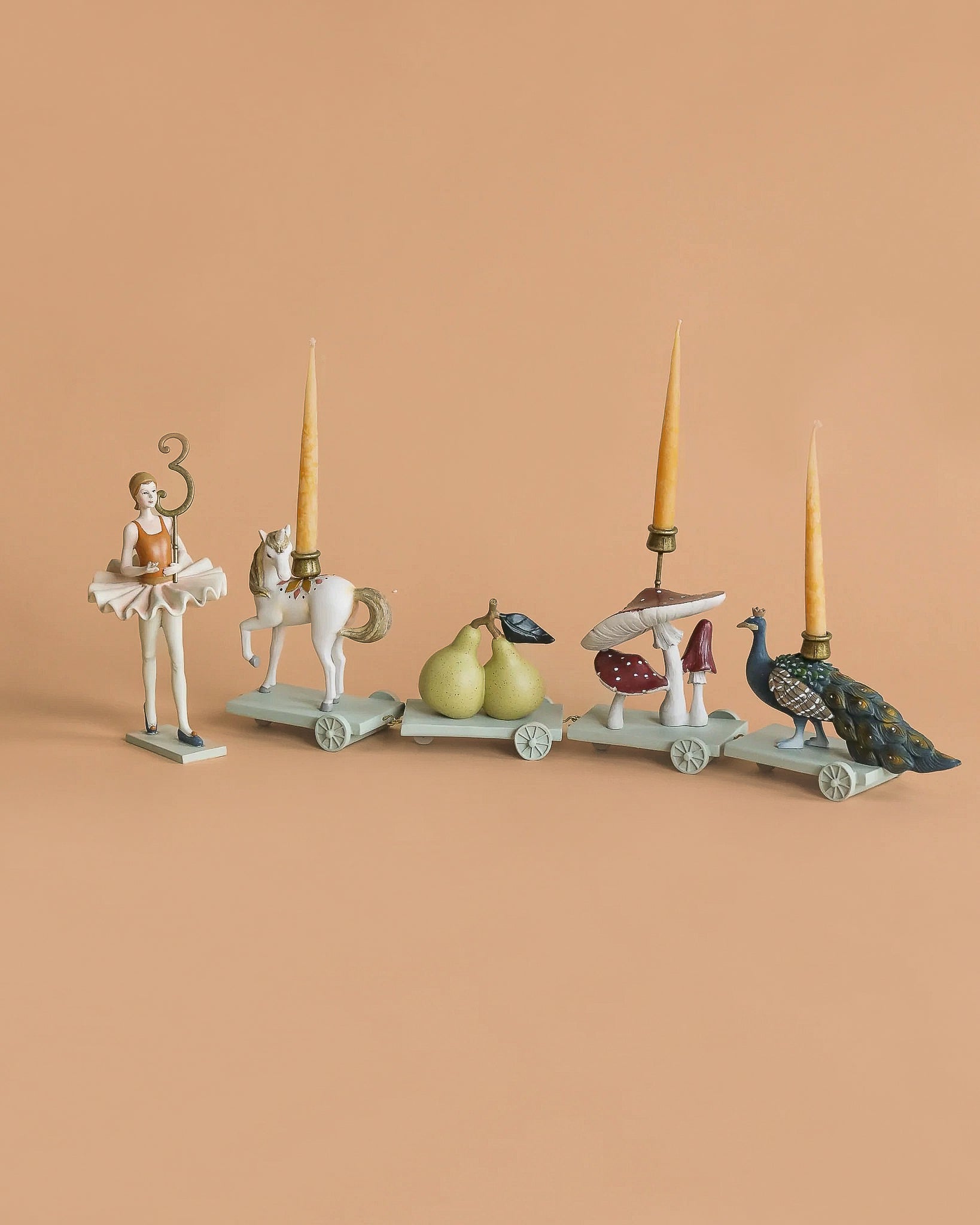 Ballerina Birthday Train With Beeswax Candles