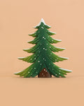Bumbu Handmade Wooden Snowy Fir Tree, Large