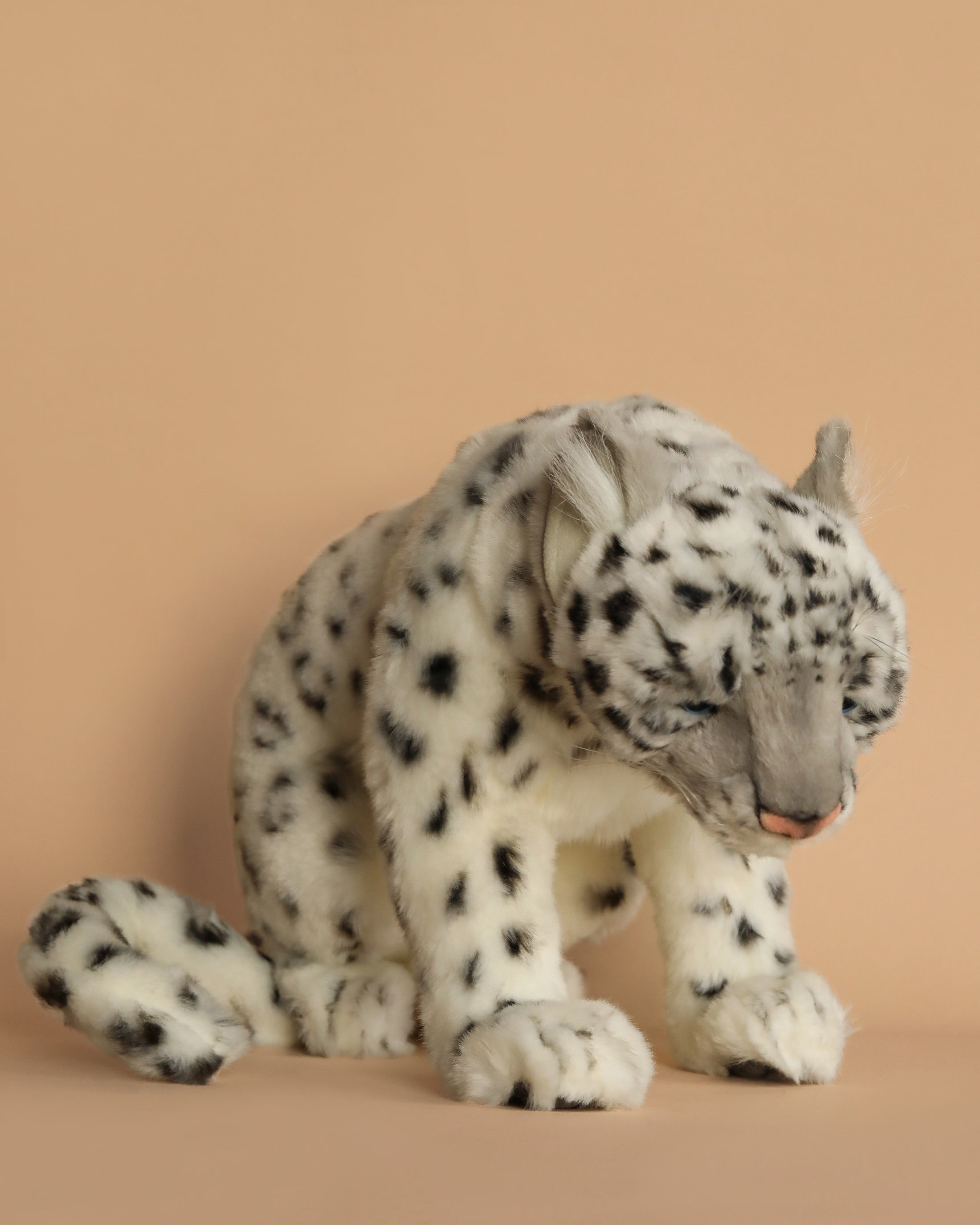 Sitting Snow Leopard Stuffed Animal (ships in one week)