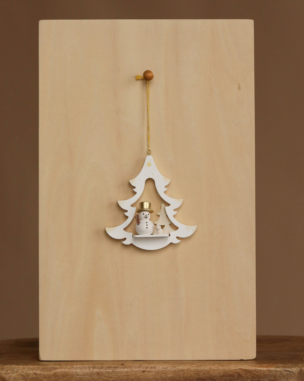 Christian Ulbricht Ornament - White Tree with Snowman