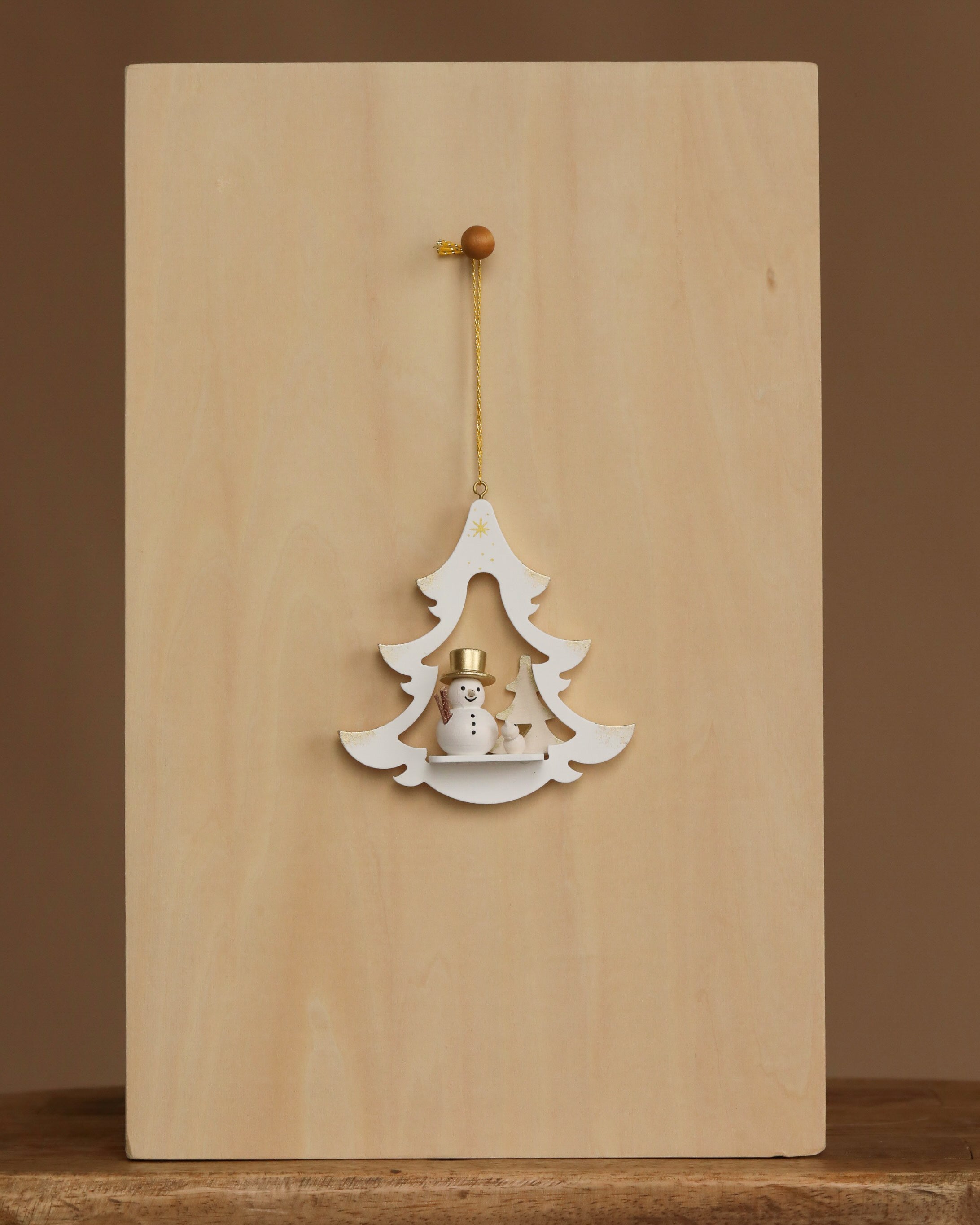 Christian Ulbricht Ornament - White Tree with Snowman