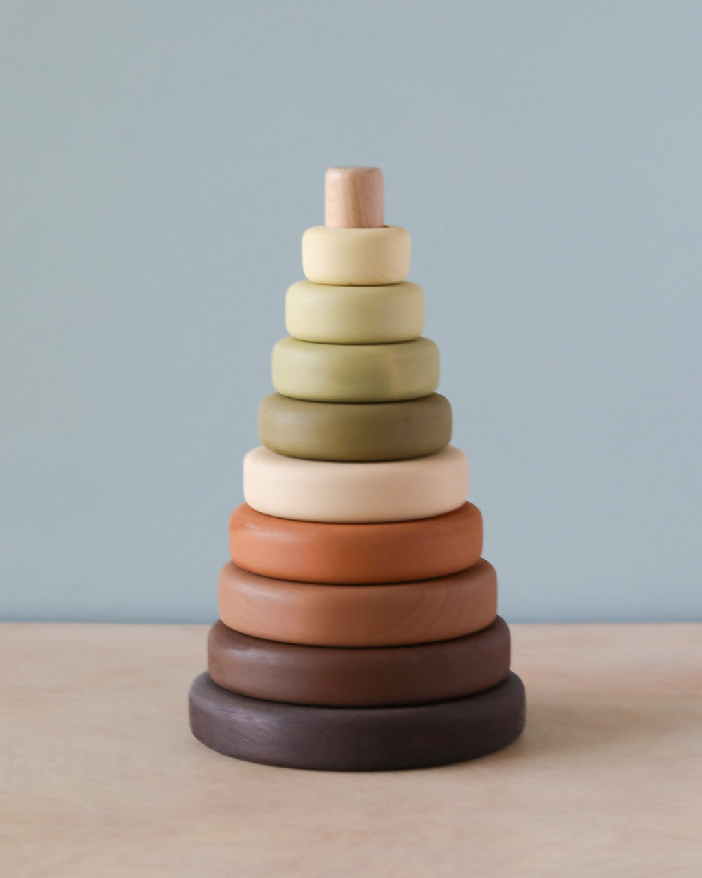 Sabo Concept Wooden Pyramid Stacker - Olive