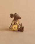 Maileg Mum Mouse In Checkered Dress - Light Brown