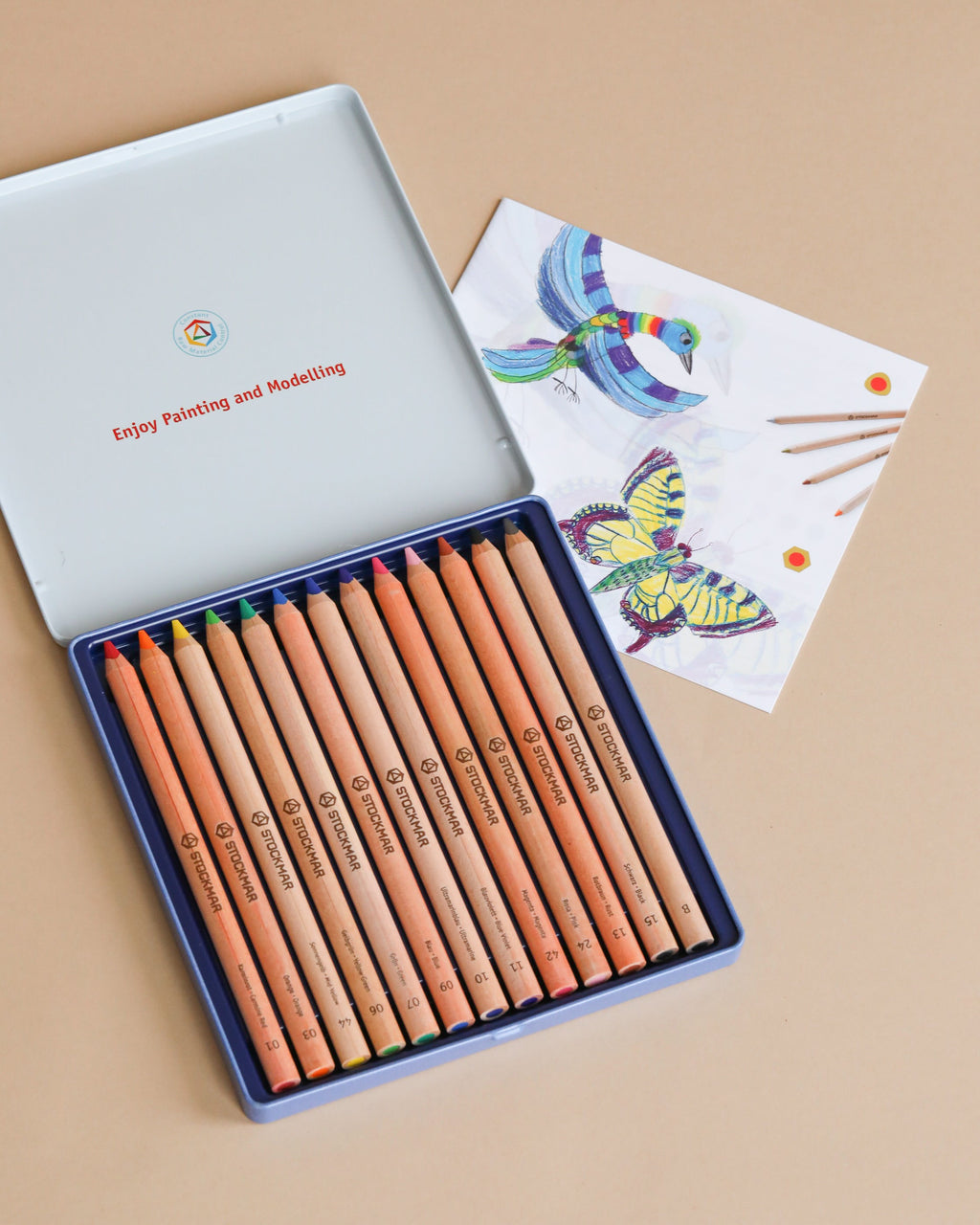 Moulin Roty Botanist Coloring Book with Stockmar Pencil Set