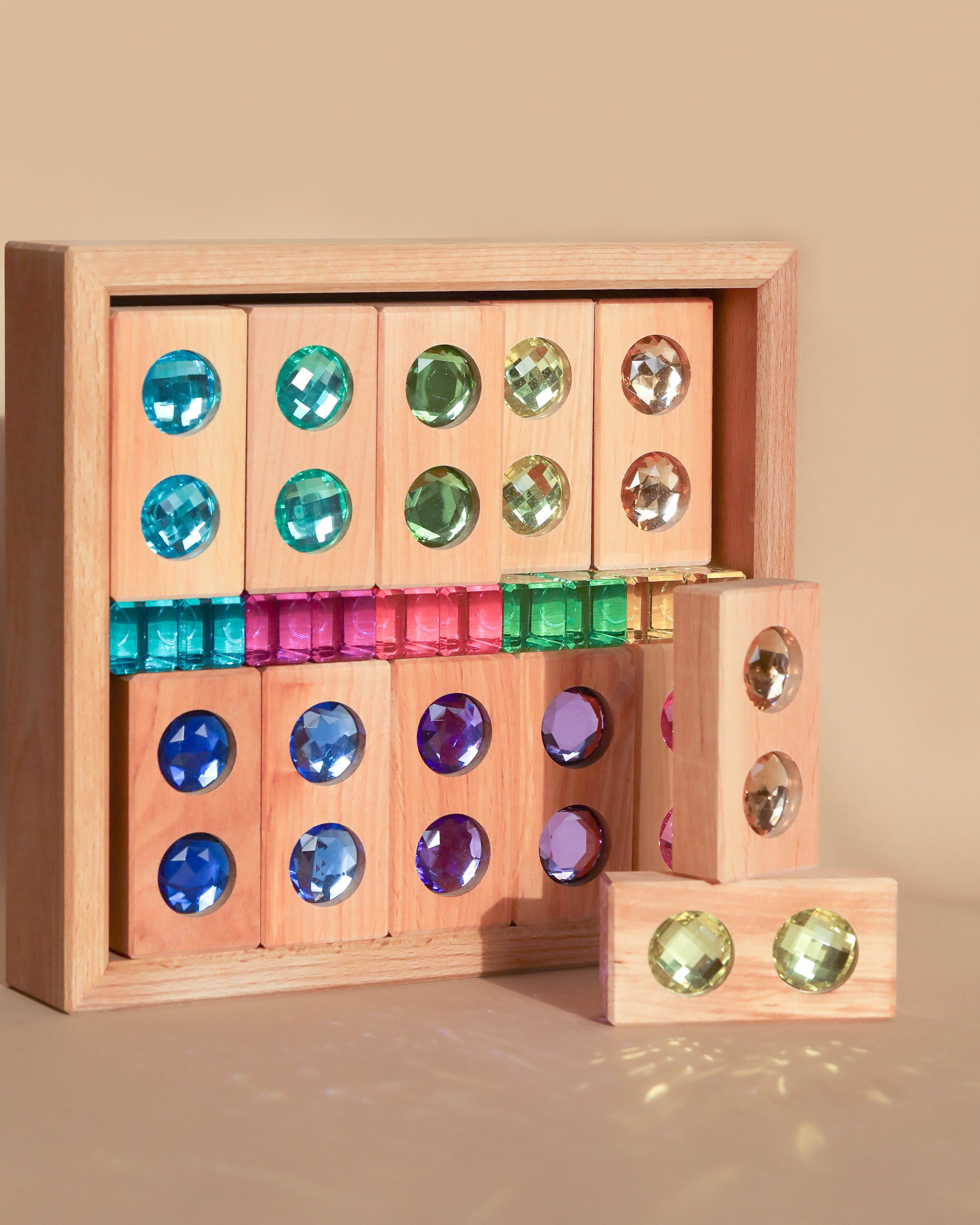 Bauspiel Gem Blocks with Pastel Lucent Cubes (45 pieces) - ships in approximately 1-2 weeks