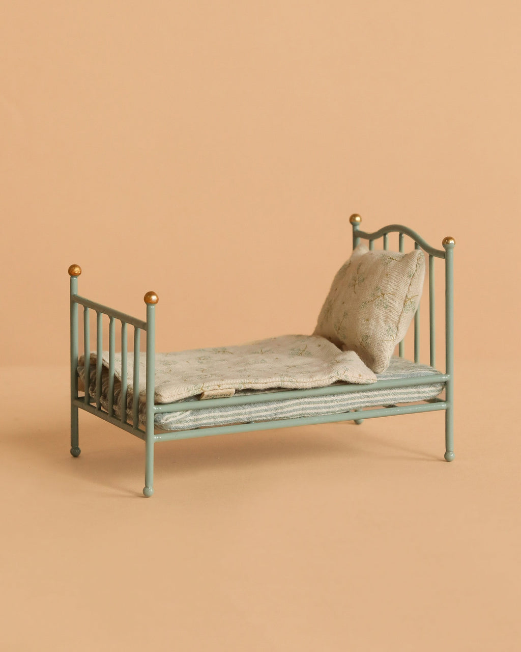 Maileg Vintage Single Bed, Mouse - Mint