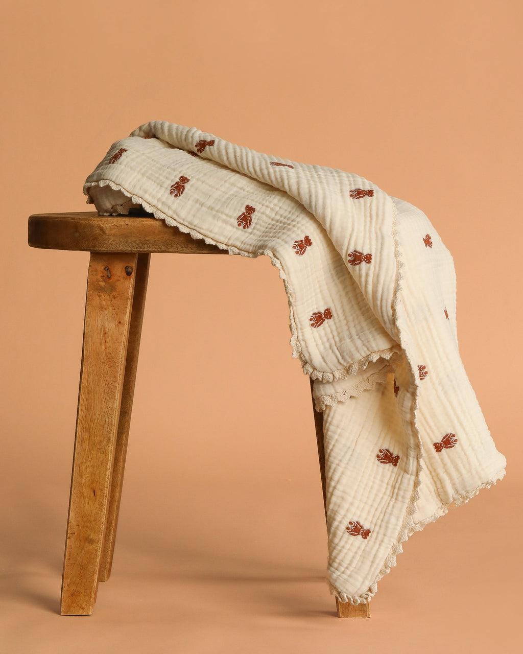 Organic Cotton Layered Gauze Baby Blanket - Teddy