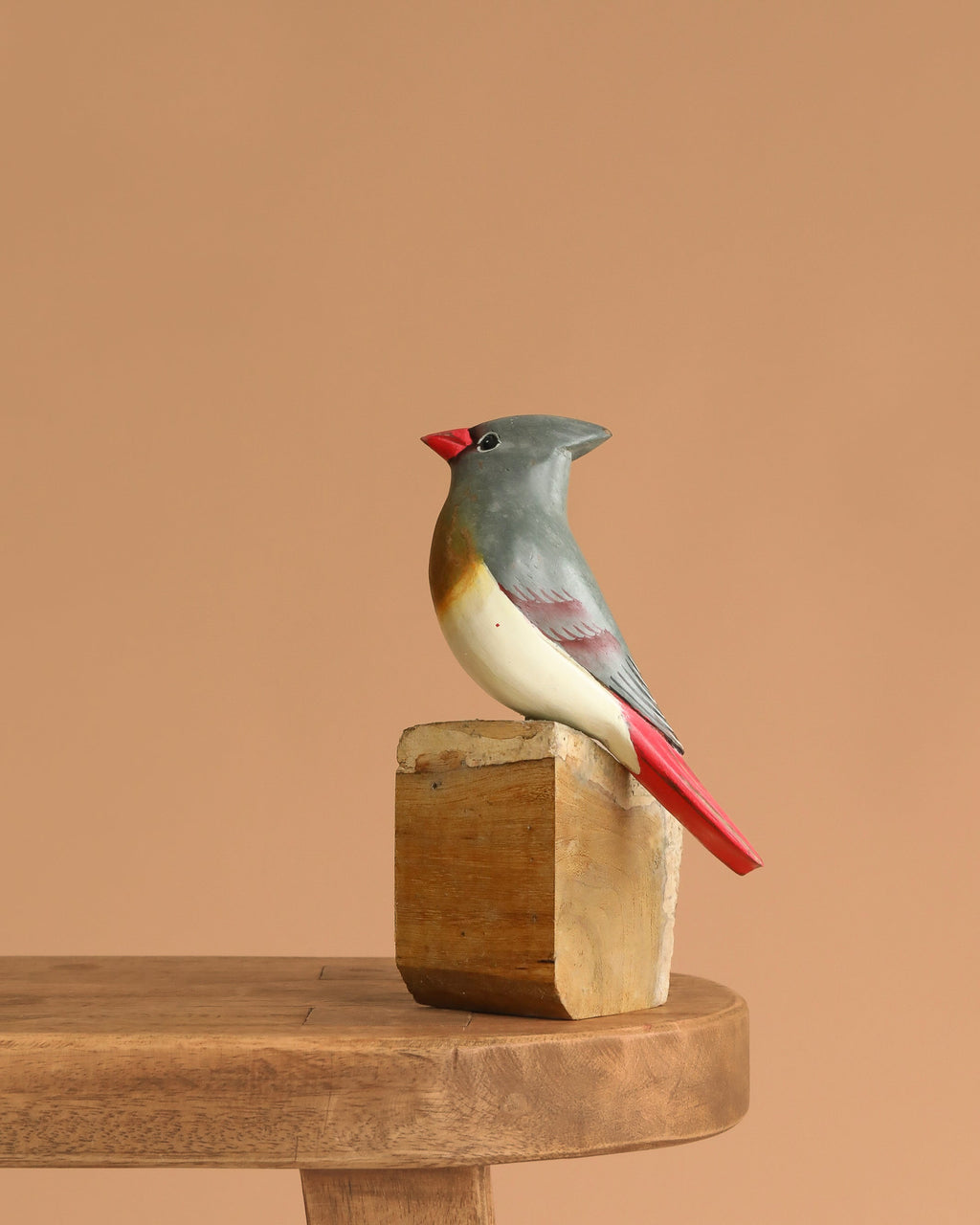 Hand Carved Ornament - Cardinal Bird- Female - 7"H