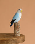 Hand Carved Lovebird - Light Blue - 7.5"H