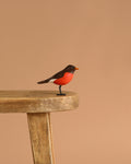 Hand Carved Mini Robin Bird - 3"H