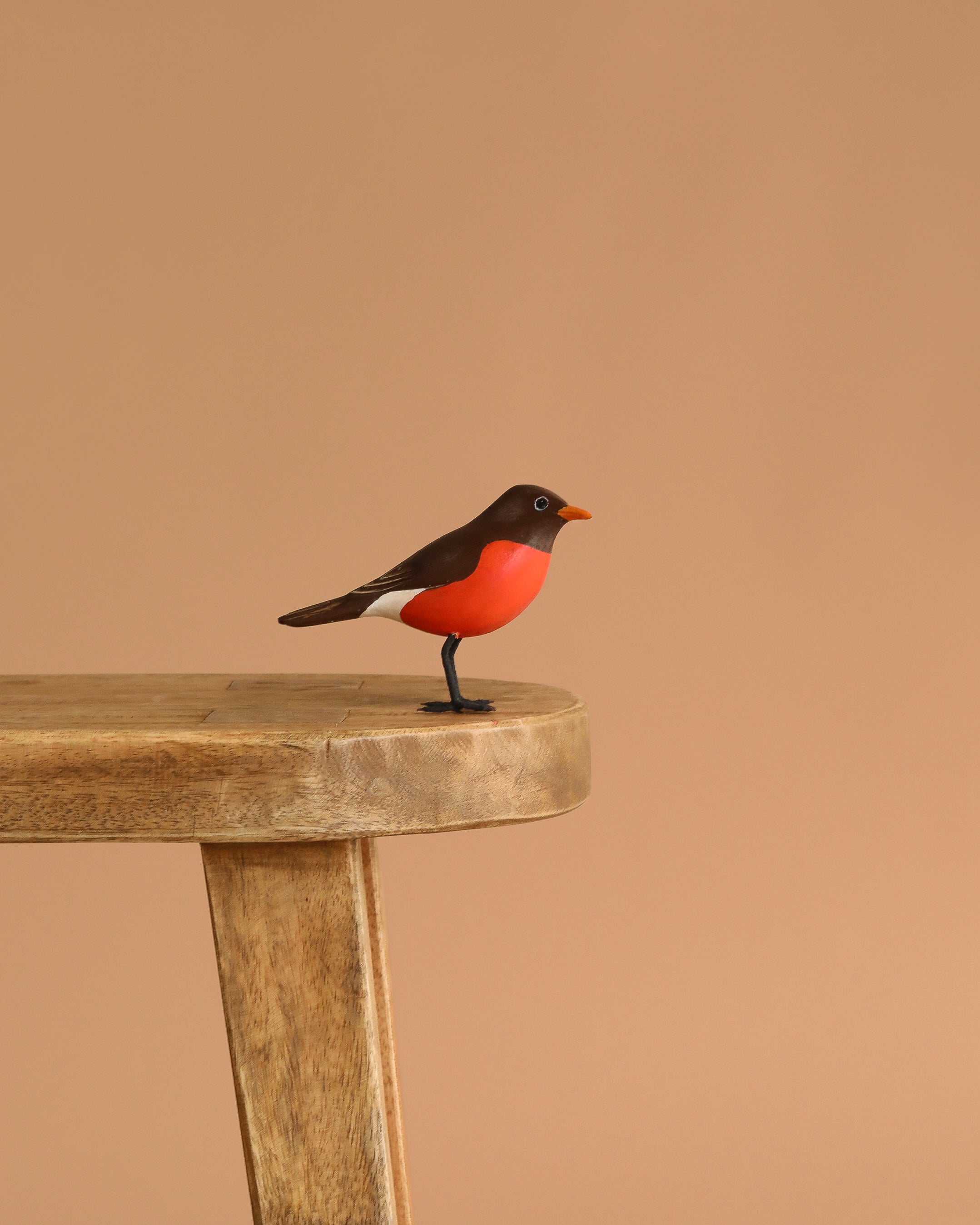 Hand Carved Mini Robin Bird - 3"H